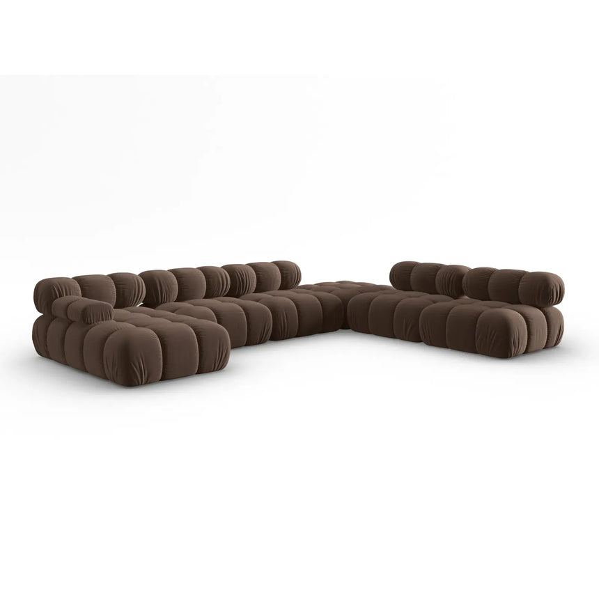 Bellis Modulares Sofa 6 Module Chaise Longue Rechts mit Samtbezug oder 3D-Stoff, 376x282 cm - ZEN ZONE Furniture