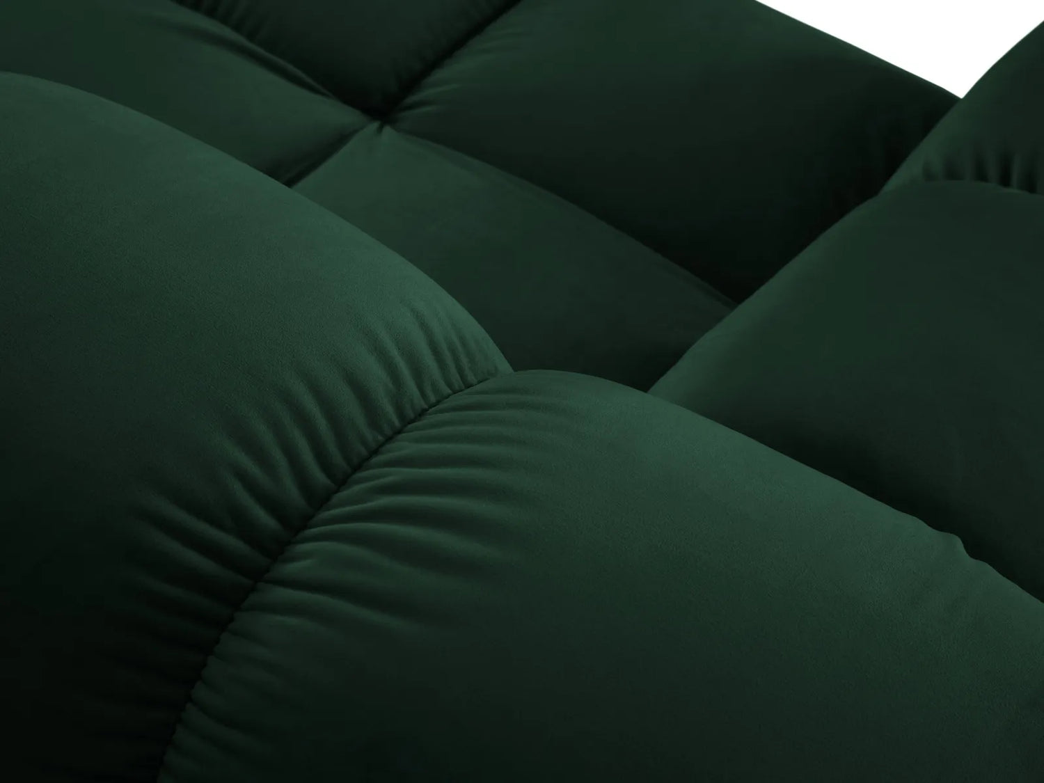 Bellis Modulares Sofa 6 Module Chaise Longue Rechts mit Samt-Stoff (Blu78) in Flaschengrün, 376x282 cm – Bild 5
