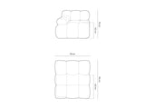 Bellis Modulares Sofa Eckmodul Links mit 3D-Stoff (Son19) in Schwarz, 94 cm – Bild 6
