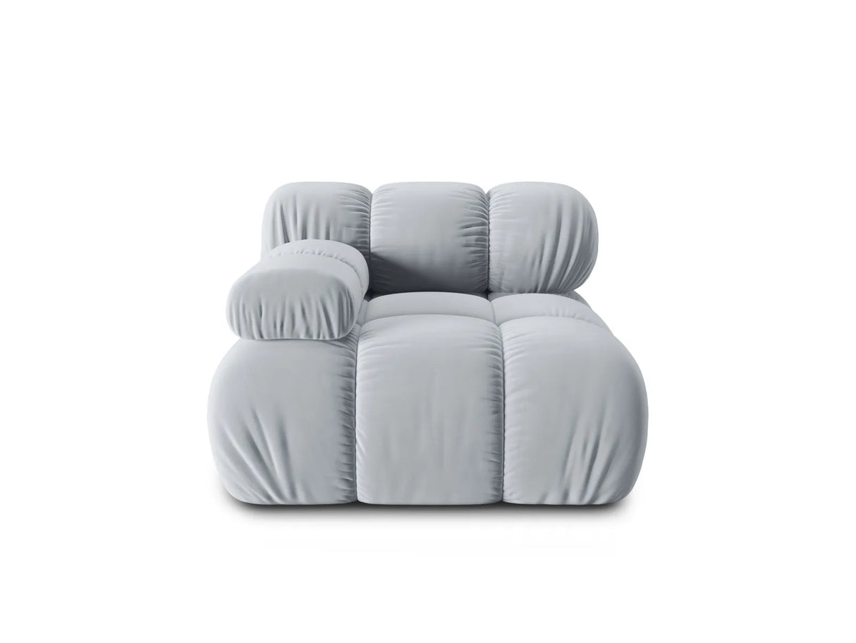 Bellis Modulares Sofa Eckmodul Links mit Samt-Stoff (Blu06) in Hellblau, 94 cm – Bild 2