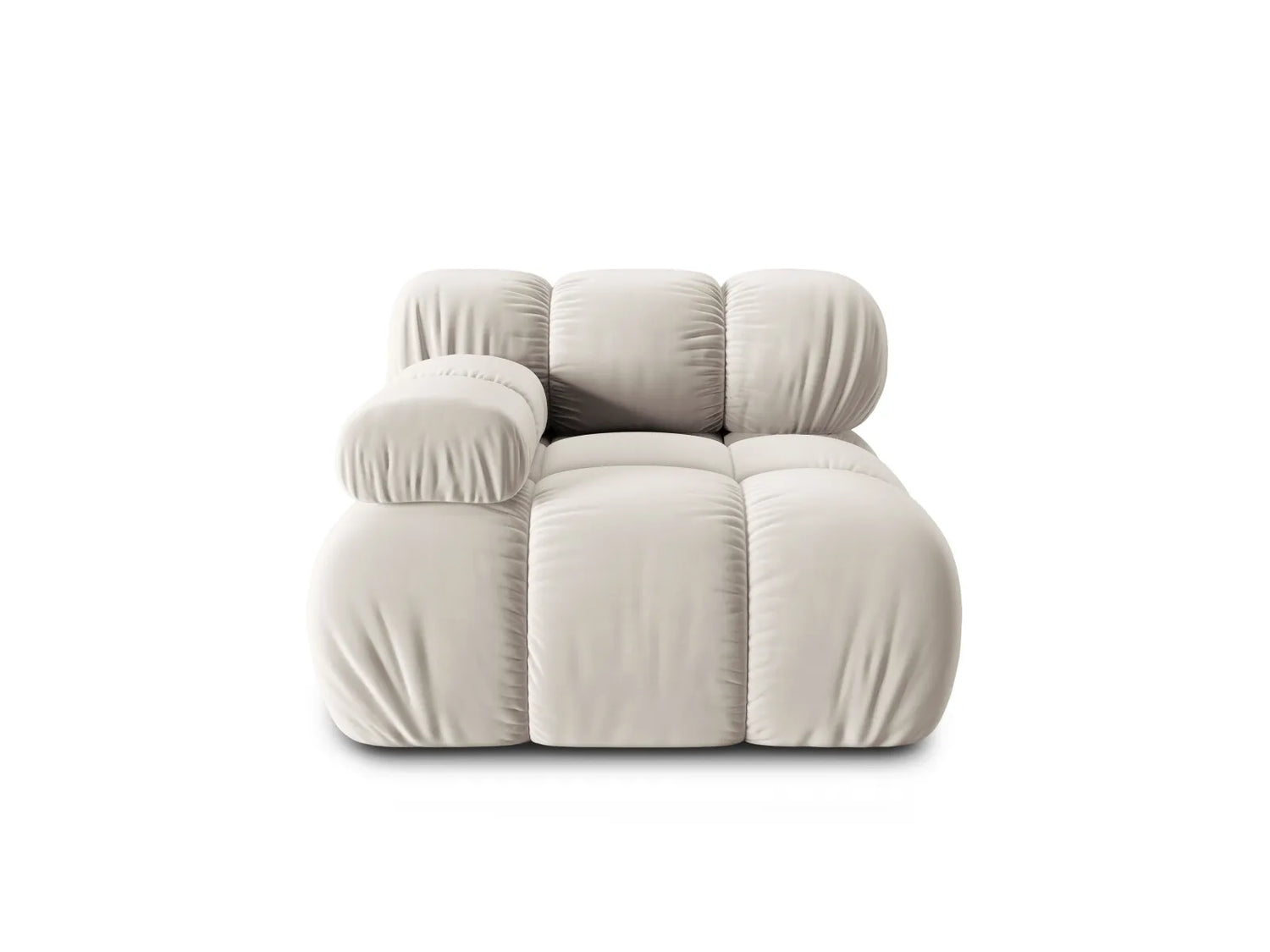 Bellis Modulares Sofa Eckmodul Links mit Samt-Stoff (Blu30) in Dunkelbeige, 94 cm – Bild 1