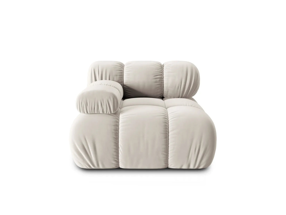 Bellis Modulares Sofa Eckmodul Links mit Samt-Stoff (Blu30) in Dunkelbeige, 94 cm – Bild 1
