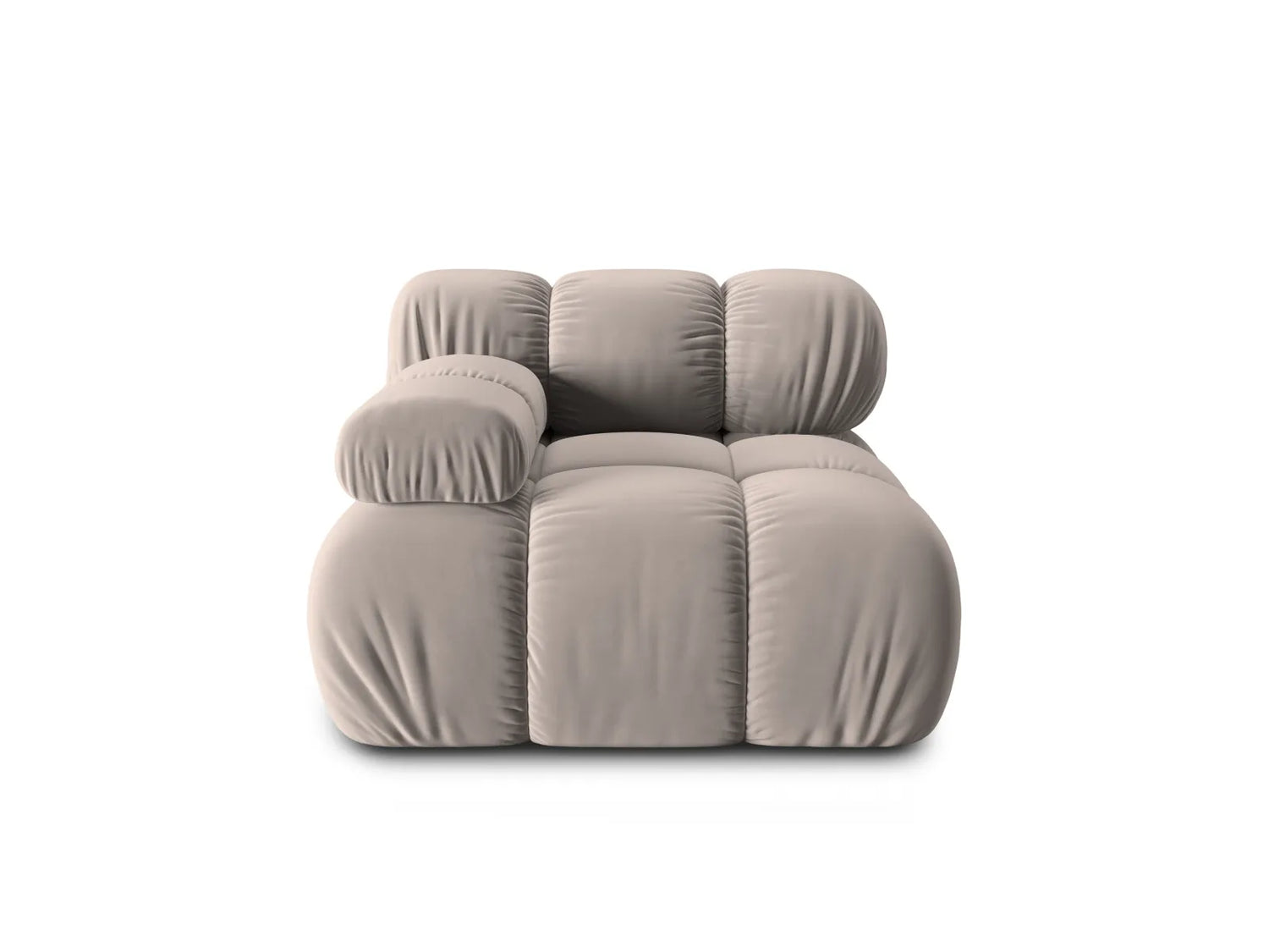 Bellis Modulares Sofa Eckmodul Links mit Samt-Stoff (Blu40) in Cappuccino, 94 cm – Bild 1
