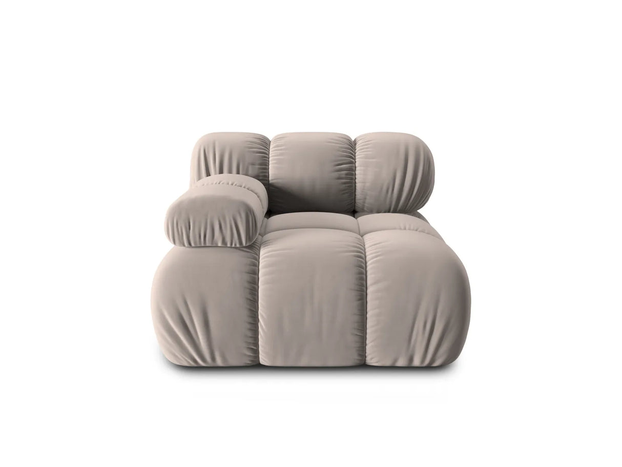 Bellis Modulares Sofa Eckmodul Links mit Samt-Stoff (Blu40) in Cappuccino, 94 cm – Bild 1