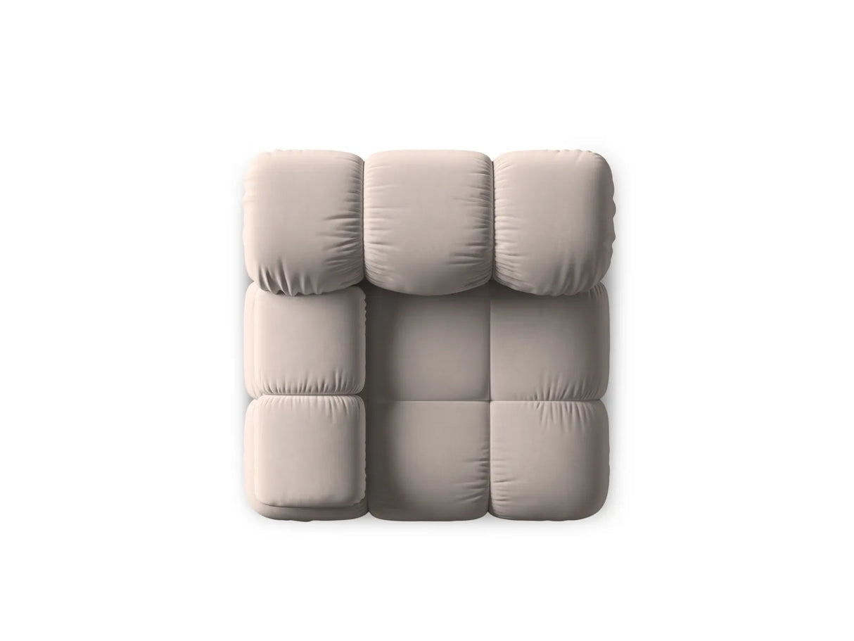 Bellis Modulares Sofa Eckmodul Links mit Samt-Stoff (Blu40) in Cappuccino, 94 cm – Bild 3