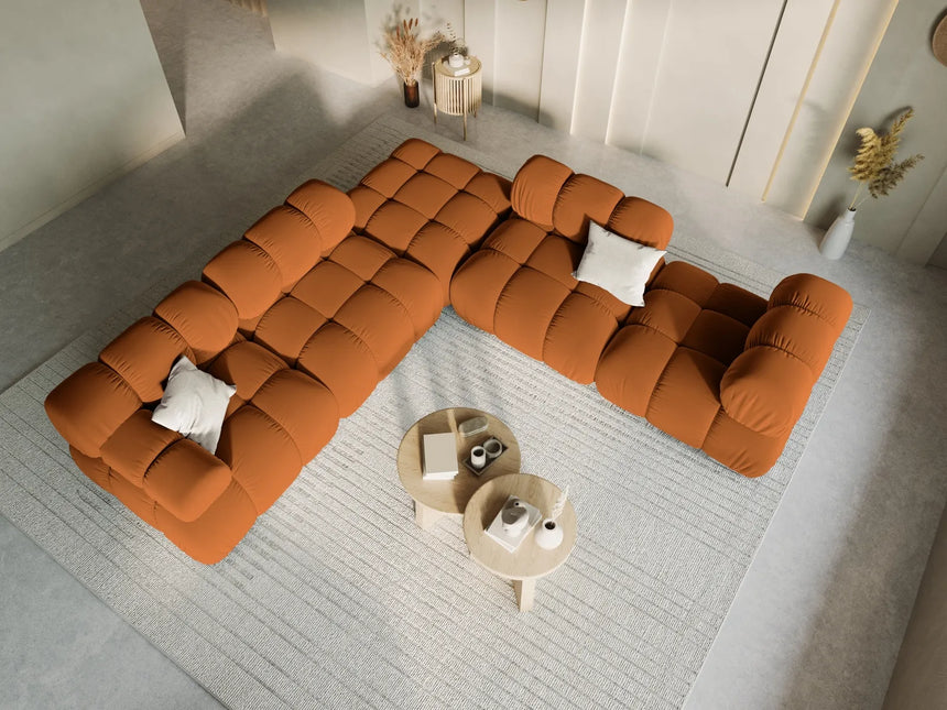 Bellis Modulares Sofa Eckmodul Links mit Samt-Stoff (Blu4215) in Terrakotta, 94 cm – Bild 8