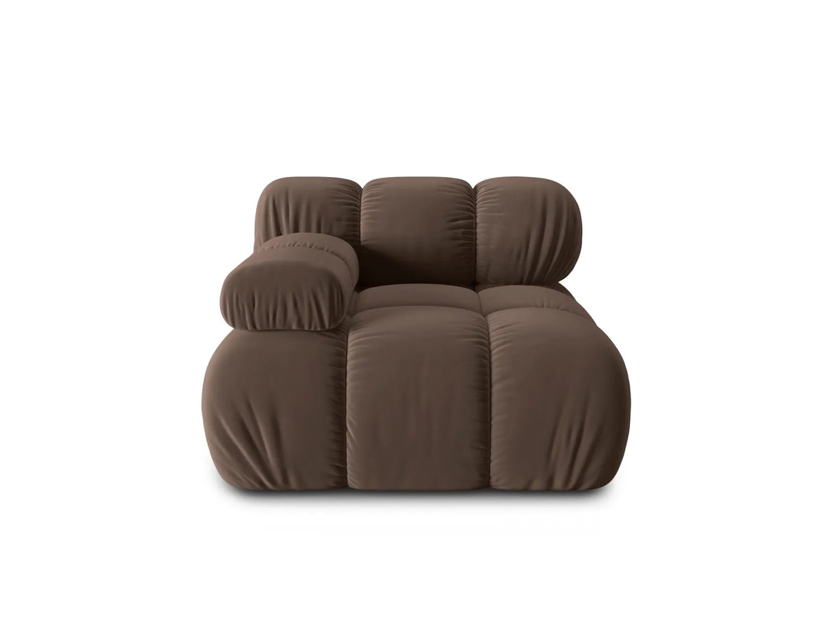 Bellis Modulares Sofa Eckmodul Links mit Samt-Stoff (Blu48) in Dunkelbraun, 94 cm – Bild 1