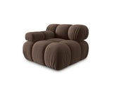Bellis Modulares Sofa Eckmodul Links mit Samt-Stoff (Blu48) in Dunkelbraun, 94 cm – Bild 2