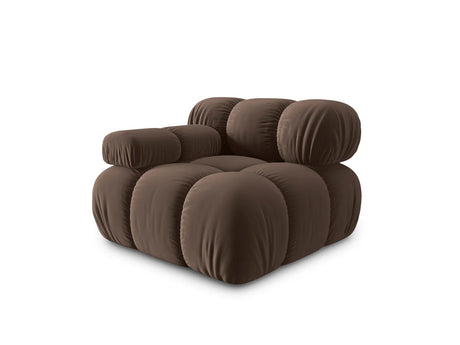 Bellis Modulares Sofa Eckmodul Links mit Samt-Stoff (Blu48) in Dunkelbraun, 94 cm – Bild 2