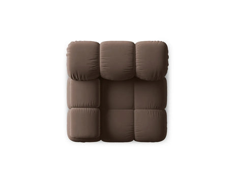 Bellis Modulares Sofa Eckmodul Links mit Samt-Stoff (Blu48) in Dunkelbraun, 94 cm – Bild 3