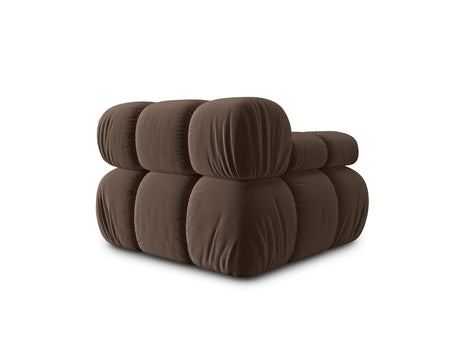 Bellis Modulares Sofa Eckmodul Links mit Samt-Stoff (Blu48) in Dunkelbraun, 94 cm – Bild 4