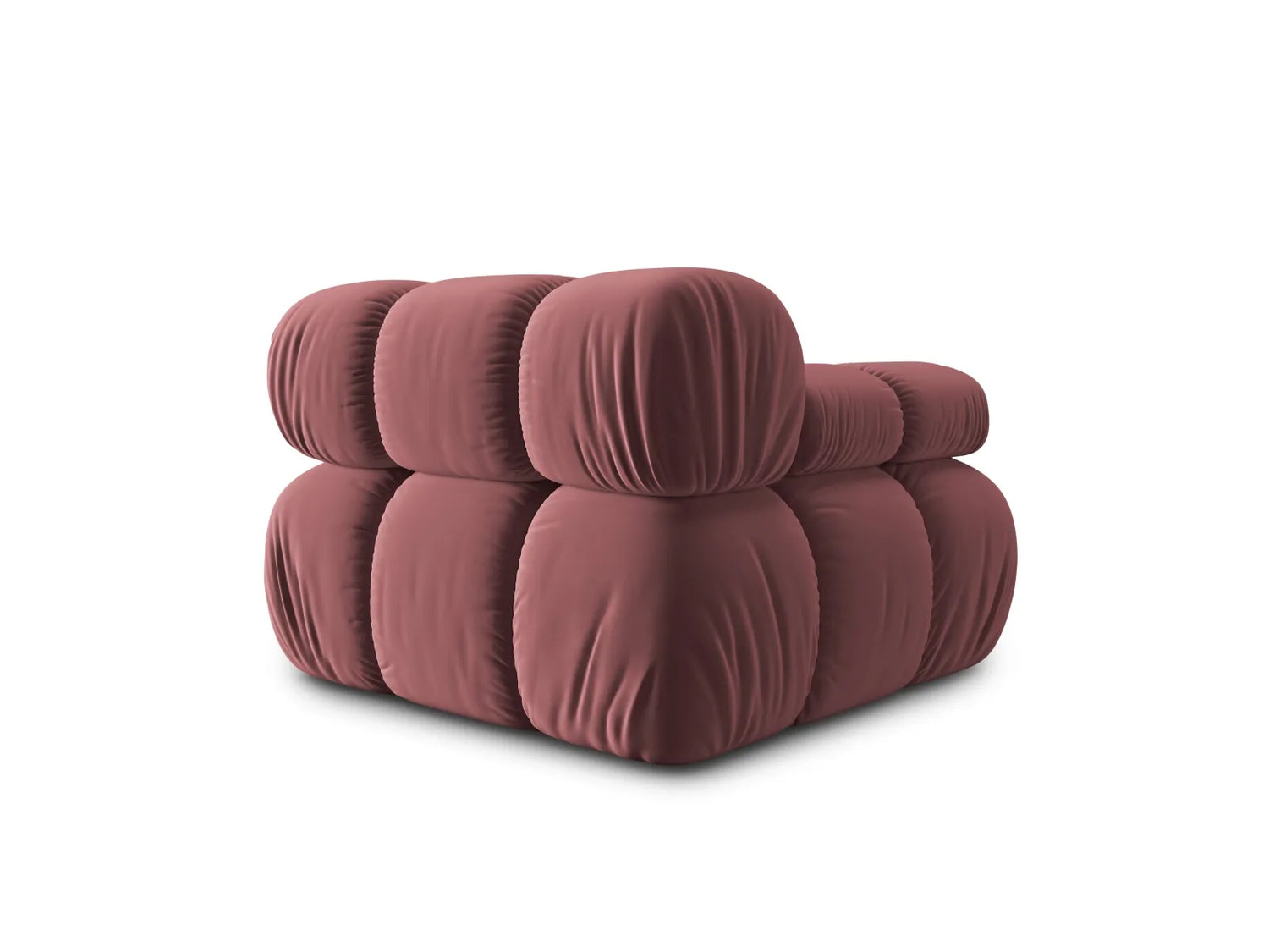Bellis Modulares Sofa Eckmodul Links mit Samt-Stoff (Blu52) in Rosa, 94 cm – Bild 4