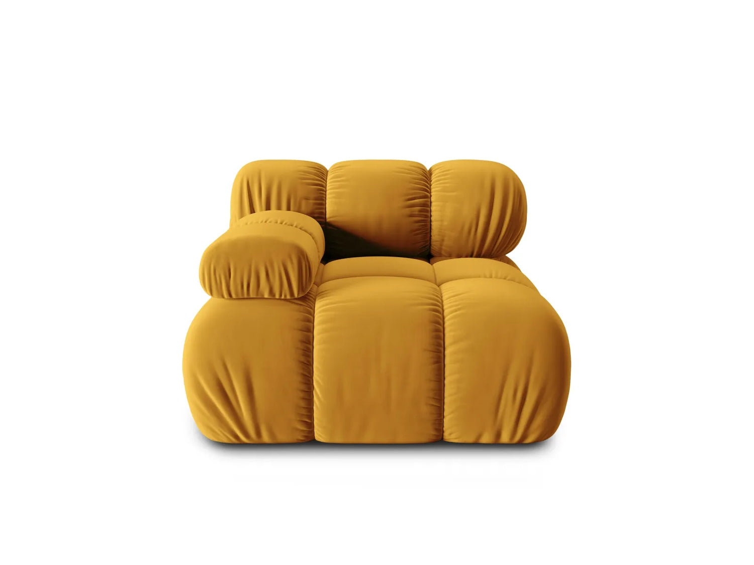 Bellis Modulares Sofa Eckmodul Links mit Samt-Stoff (Blu68) in Gelb, 94 cm – Bild 1