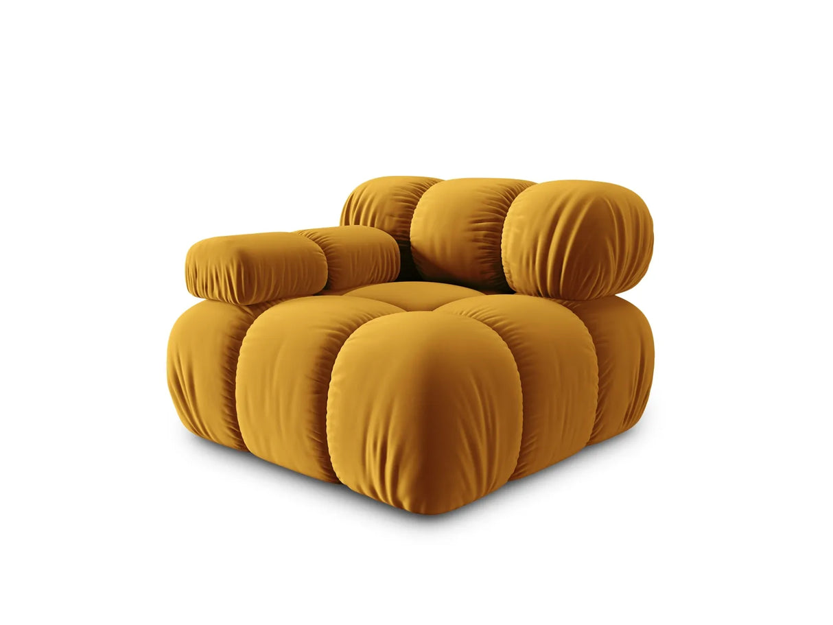 Bellis Modulares Sofa Eckmodul Links mit Samt-Stoff (Blu68) in Gelb, 94 cm – Bild 2
