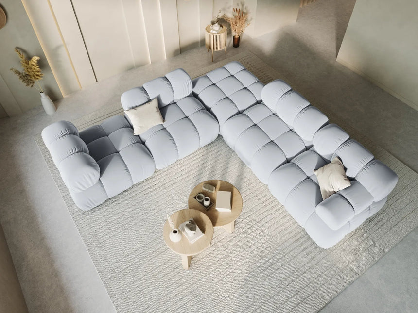 Bellis Modulares Sofa Eckmodul Rechts mit Samt-Stoff (Blu06) in Hellblau, 94 cm – Bild 2