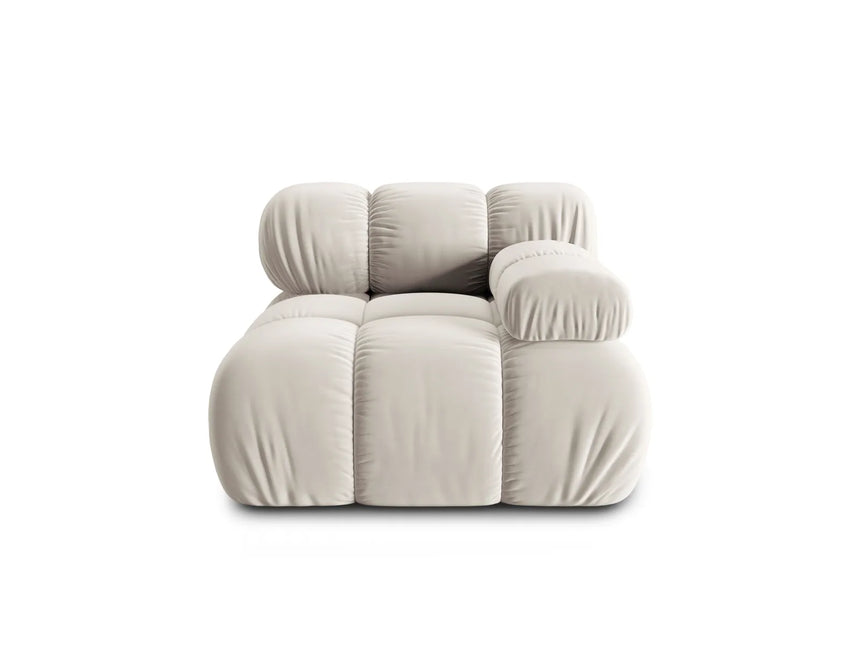 Bellis Modulares Sofa Eckmodul Rechts mit Samt-Stoff (Blu30) in Dunkelbeige, 94 cm – Bild 1