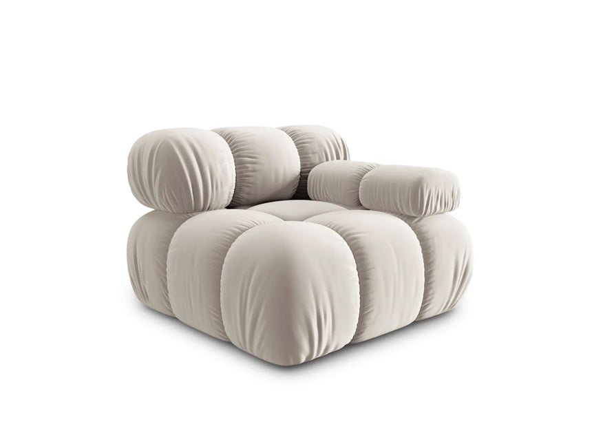Bellis Modulares Sofa Eckmodul Rechts mit Samt-Stoff (Blu30) in Dunkelbeige, 94 cm – Bild 8