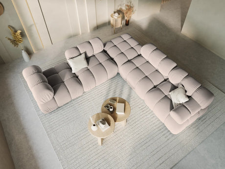 Bellis Modulares Sofa Eckmodul Rechts mit Samt-Stoff (Blu40) in Cappuccino, 94 cm – Bild 2