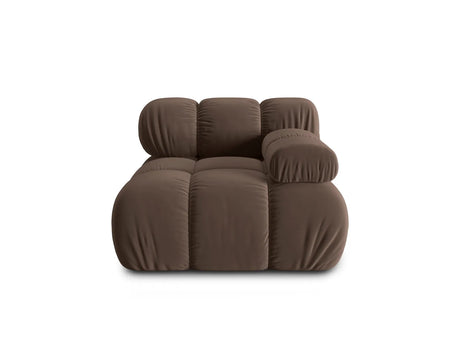Bellis Modulares Sofa Eckmodul Rechts mit Samt-Stoff (Blu48) in Dunkelbraun, 94 cm – Bild 2