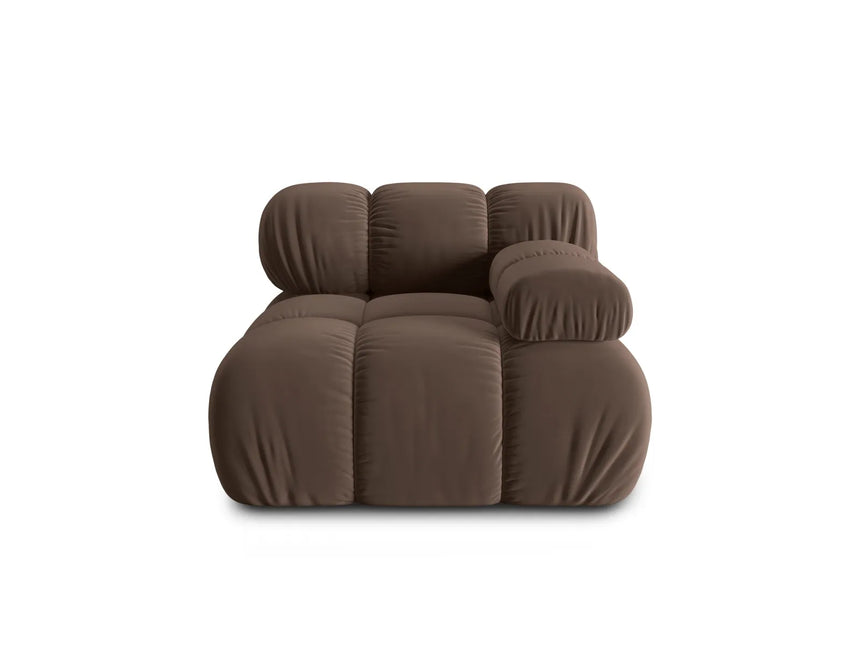 Bellis Modulares Sofa Eckmodul Rechts mit Samt-Stoff (Blu48) in Dunkelbraun, 94 cm – Bild 2