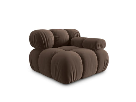 Bellis Modulares Sofa Eckmodul Rechts mit Samt-Stoff (Blu48) in Dunkelbraun, 94 cm – Bild 3