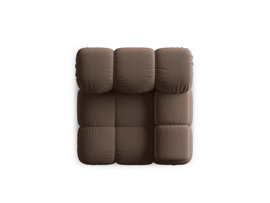 Bellis Modulares Sofa Eckmodul Rechts mit Samt-Stoff (Blu48) in Dunkelbraun, 94 cm – Bild 4