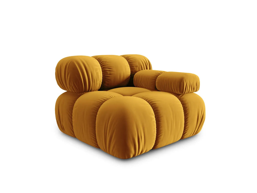 Bellis Modulares Sofa Eckmodul Rechts mit Samt-Stoff (Blu68) in Gelb, 94 cm – Bild 1