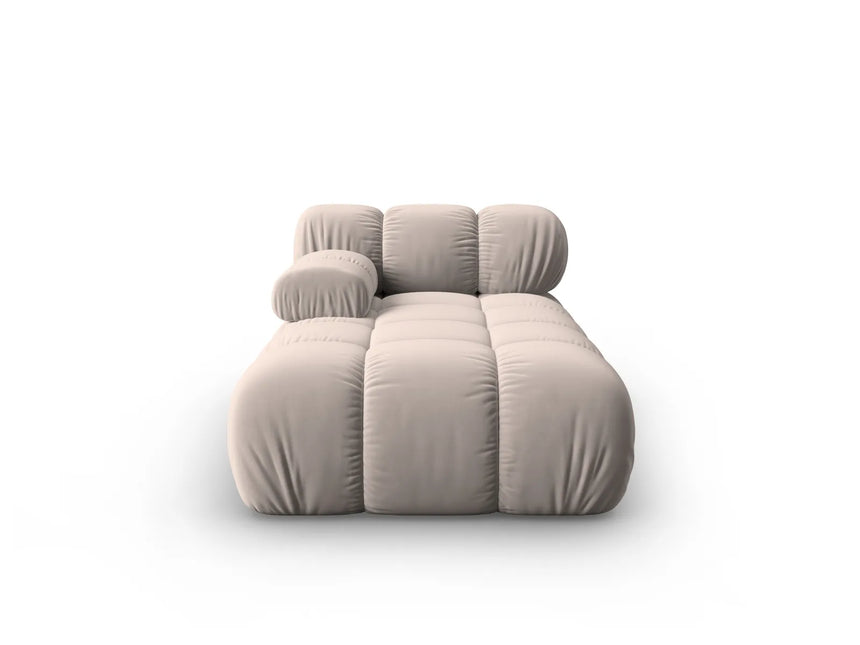 Bellis Modulares Sofa Einzelmodul Chaise Longue Links mit Samt-Stoff (Blu40) in Cappuccino, 155x94 cm – Bild 1