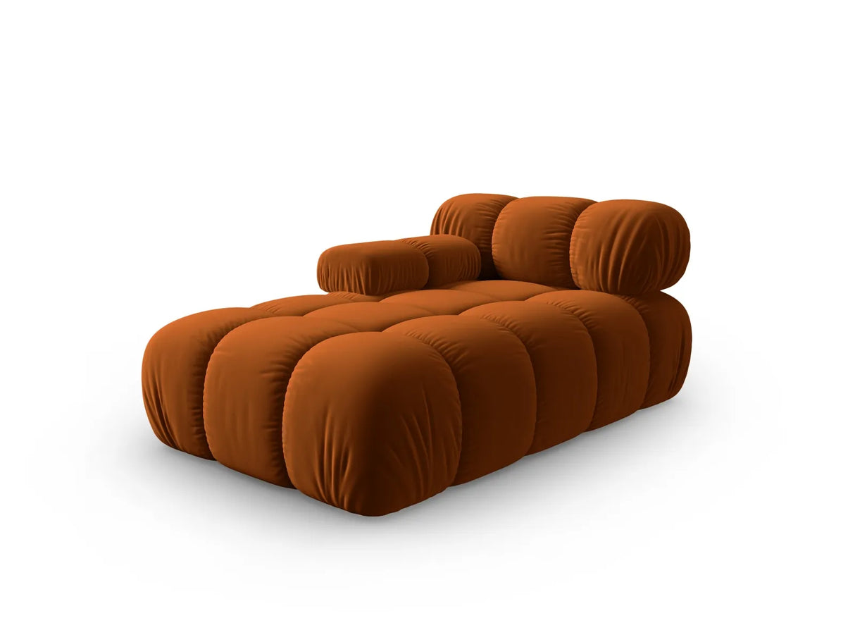 Bellis Modulares Sofa Einzelmodul Chaise Longue Links mit Samt-Stoff (Blu4215) in Terrakotta, 155x94 cm – Bild 2
