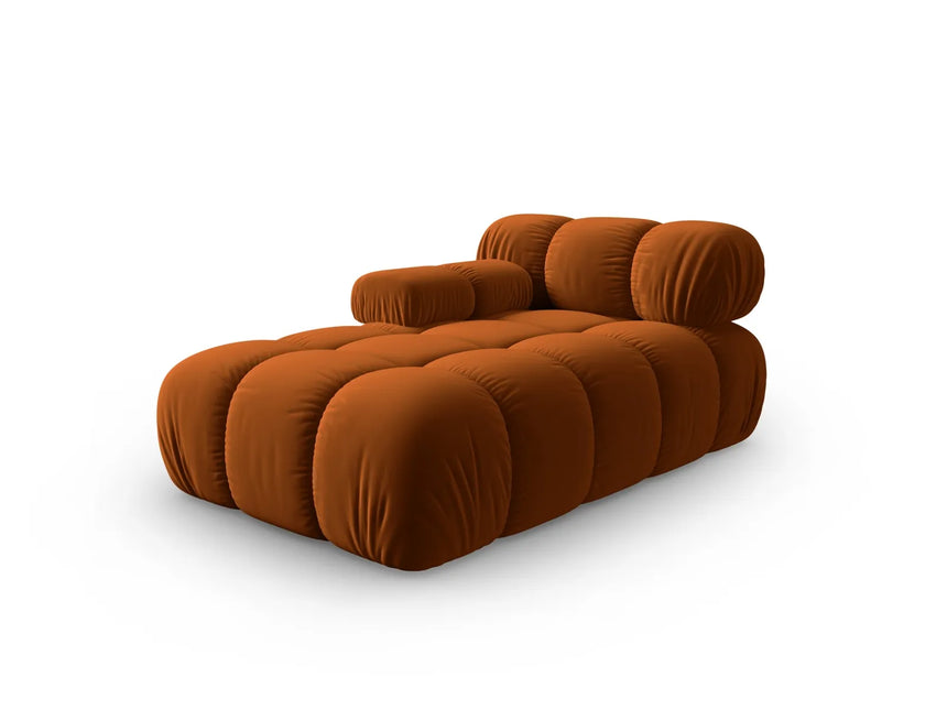 Bellis Modulares Sofa Einzelmodul Chaise Longue Links mit Samt-Stoff (Blu4215) in Terrakotta, 155x94 cm – Bild 2