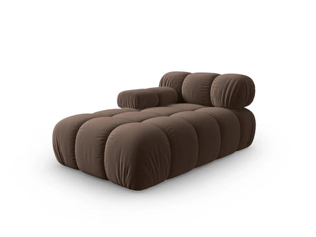 Bellis Modulares Sofa Einzelmodul Chaise Longue Links mit Samt-Stoff (Blu48) in Dunkelbraun, 155x94 cm – Bild 2