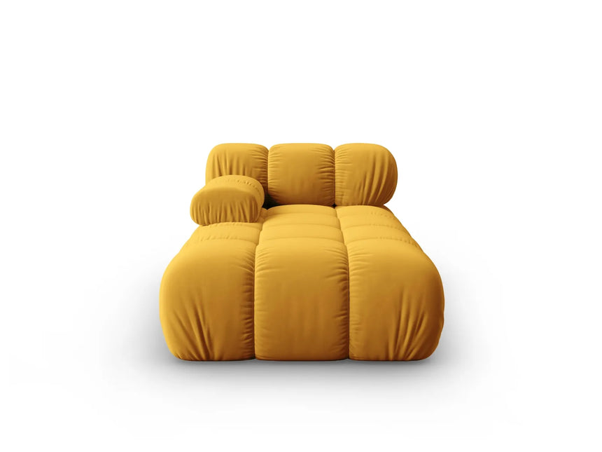 Bellis Modulares Sofa Einzelmodul Chaise Longue Links mit Samt-Stoff (Blu68) in Gelb, 155x94 cm – Bild 1