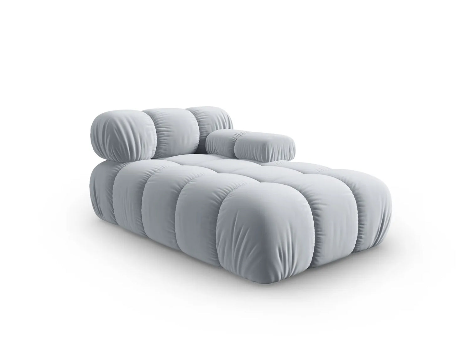 Bellis Modulares Sofa Einzelmodul Chaise Longue Rechts mit Samt-Stoff (Blu06) in Hellblau, 155x94 cm – Bild 3