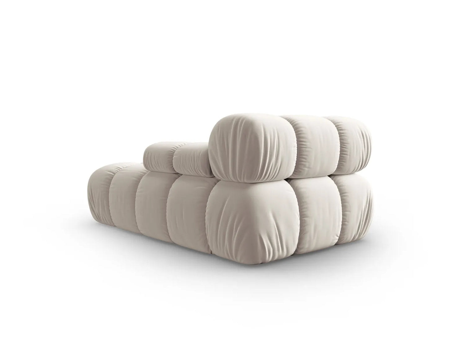 Bellis Modulares Sofa Einzelmodul Chaise Longue Rechts mit Samt-Stoff (Blu30) in Dunkelbeige, 155x94 cm – Bild 1