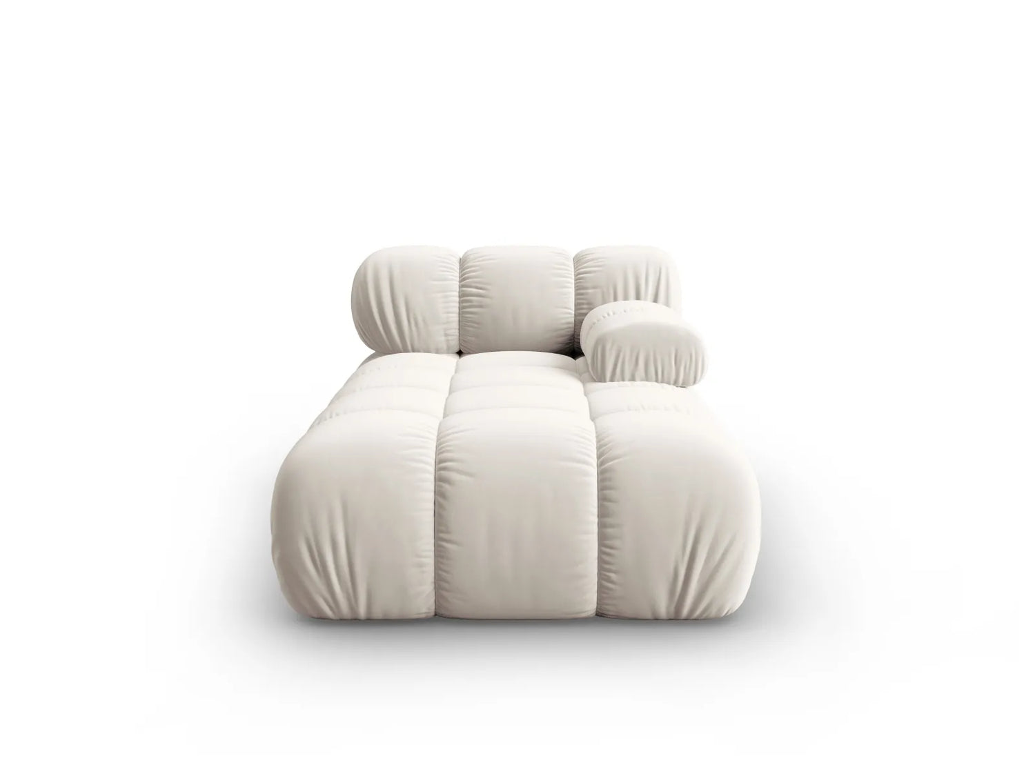 Bellis Modulares Sofa Einzelmodul Chaise Longue Rechts mit Samt-Stoff (Blu30) in Dunkelbeige, 155x94 cm – Bild 2