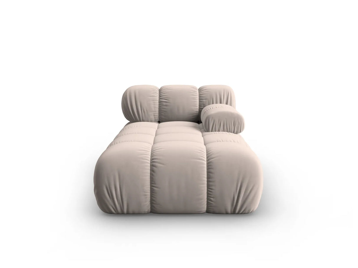 Bellis Modulares Sofa Einzelmodul Chaise Longue Rechts mit Samt-Stoff (Blu40) in Cappuccino, 155x94 cm – Bild 1