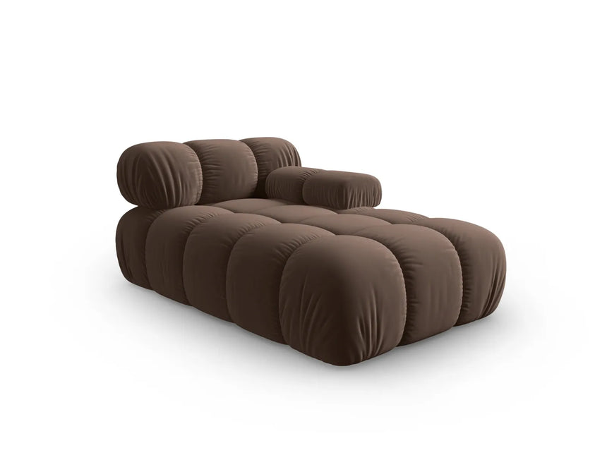 Bellis Modulares Sofa Einzelmodul Chaise Longue Rechts mit Samt-Stoff (Blu48) in Dunkelbraun, 155x94 cm – Bild 7