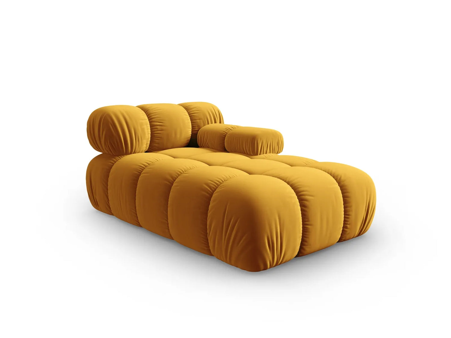 Bellis Modulares Sofa Einzelmodul Chaise Longue Rechts mit Samt-Stoff (Blu68) in Gelb, 155x94 cm – Bild 2