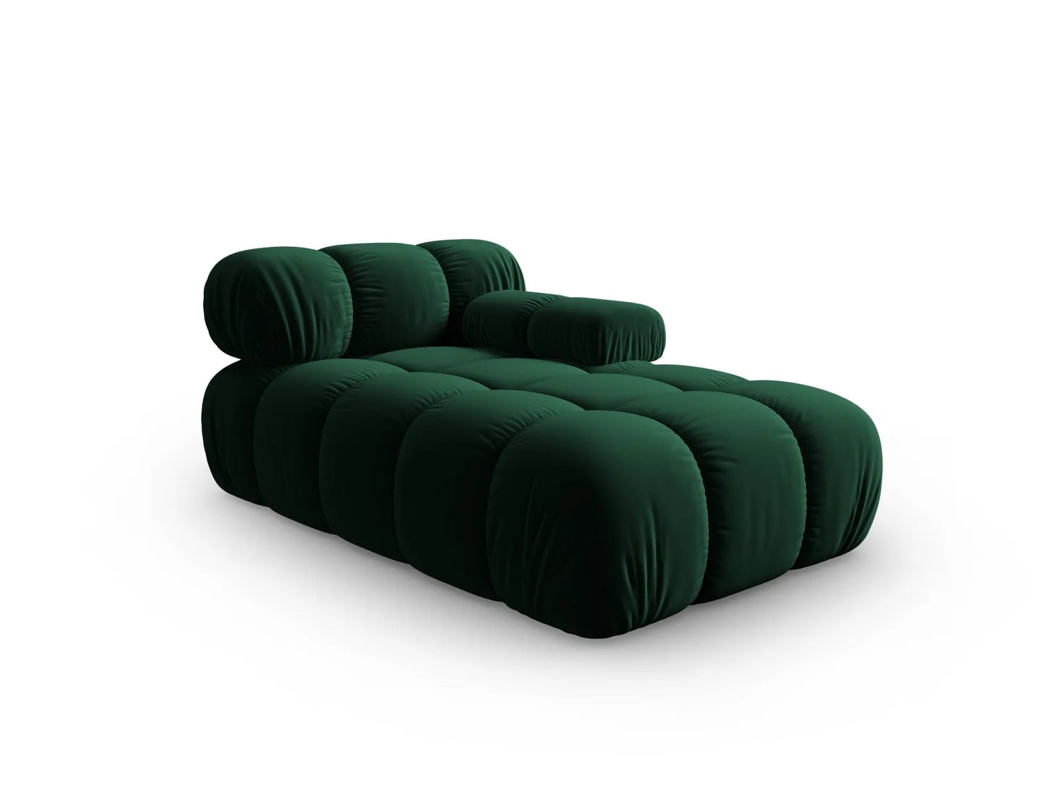 Bellis Modulares Sofa Einzelmodul Chaise Longue Rechts mit Samt-Stoff (Blu78) in Flaschengrün, 155x94 cm – Bild 2