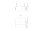 Bellis Modulares Sofa Einzelmodul in Samt oder 3D-Stoff, 94 cm – Bild 3