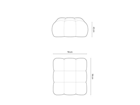 Bellis Modulares Sofa Einzelmodul Pouf mit 3D-Stoff (Son77) in Amazon grün, 94 cm – Bild 5