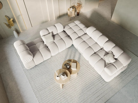 Bellis Modulares Sofa Einzelmodul Pouf mit Samt-Stoff (Blu30) in Dunkelbeige, 94 cm – Bild 7