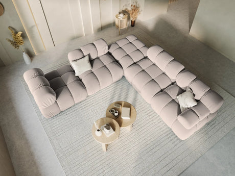 Bellis Modulares Sofa Einzelmodul Pouf mit Samt-Stoff (Blu40) in Cappuccino, 94 cm – Bild 1