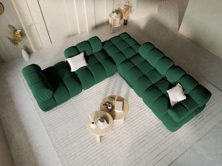 Bellis Modulares Sofa Einzelmodul Pouf mit Samt-Stoff (Blu78) in Flaschengrün, 94 cm – Bild 7