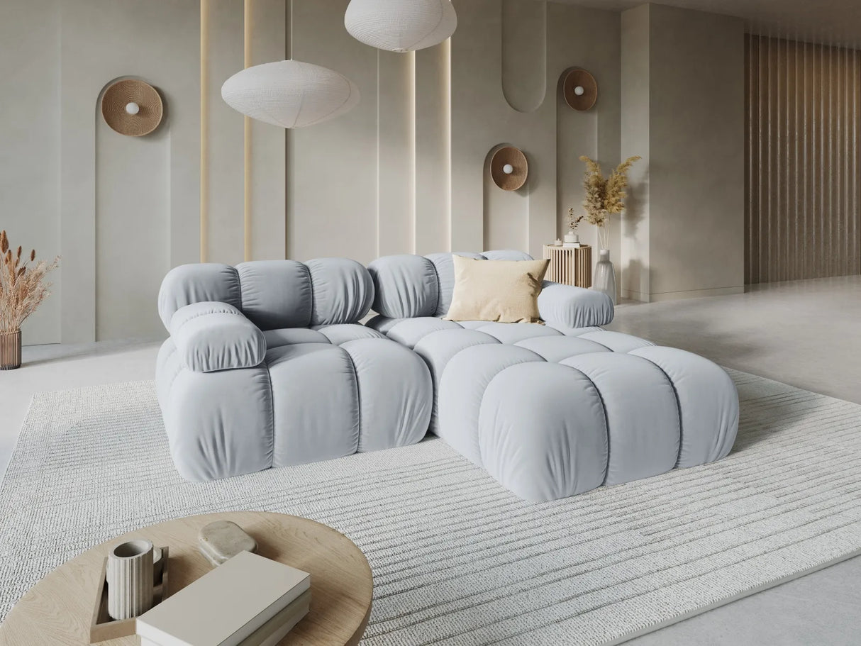 Bellis Modulares Sofa mit 2 Modulen 188x155cm aus Samt-Stoff (Blu06) in Hellblau – Bild 9