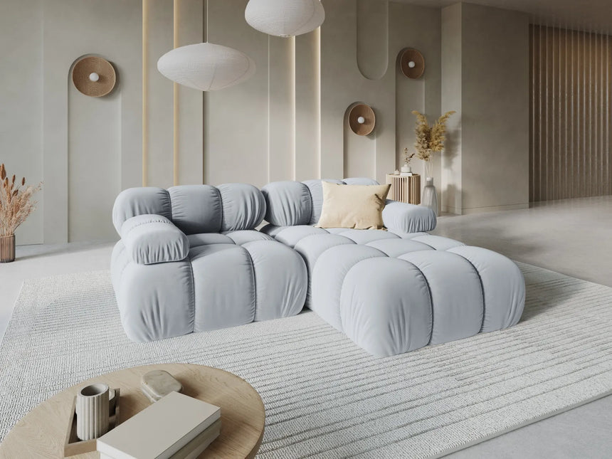 Bellis Modulares Sofa mit 2 Modulen 188x155cm aus Samt-Stoff (Blu06) in Hellblau – Bild 9