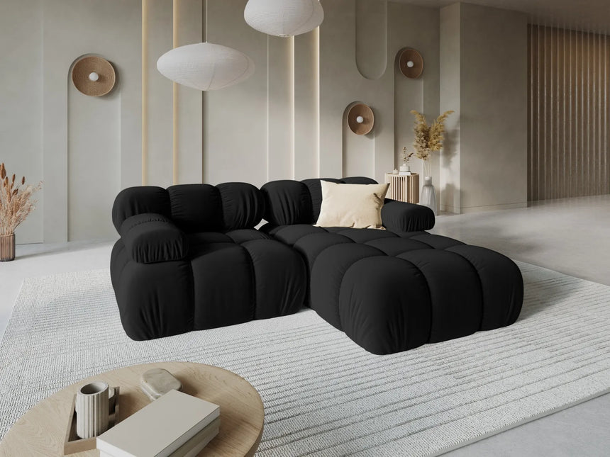 Bellis Modulares Sofa mit 2 Modulen 188x155cm aus Samt-Stoff (Blu19) in Schwarz – Bild 9