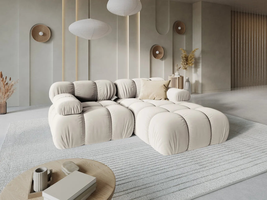 Bellis Modulares Sofa mit 2 Modulen 188x155cm aus Samt-Stoff (Blu30) in Dunkelbeige – Bild 3