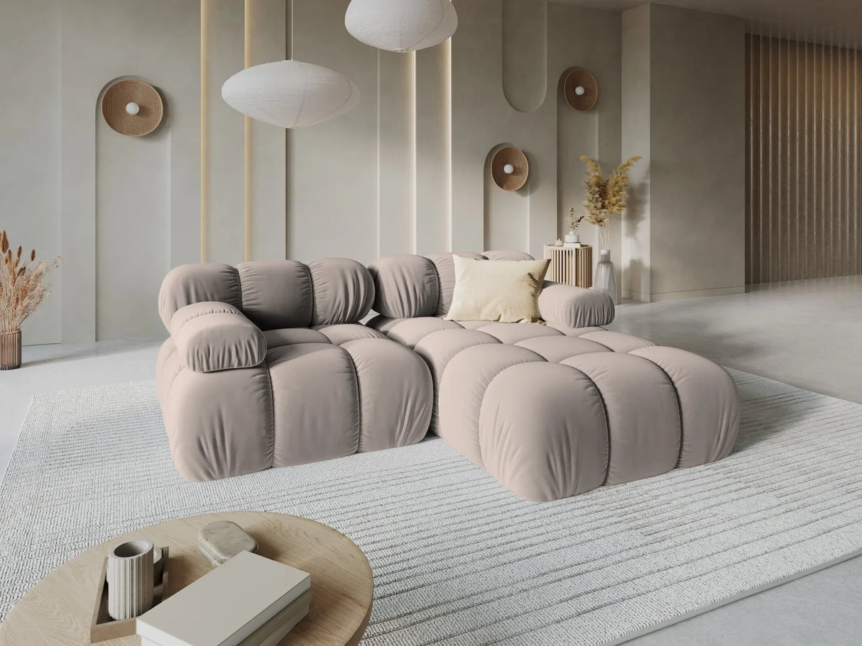 Bellis Modulares Sofa mit 2 Modulen 188x155cm aus Samt-Stoff (Blu40) in Cappuccino – Bild 1
