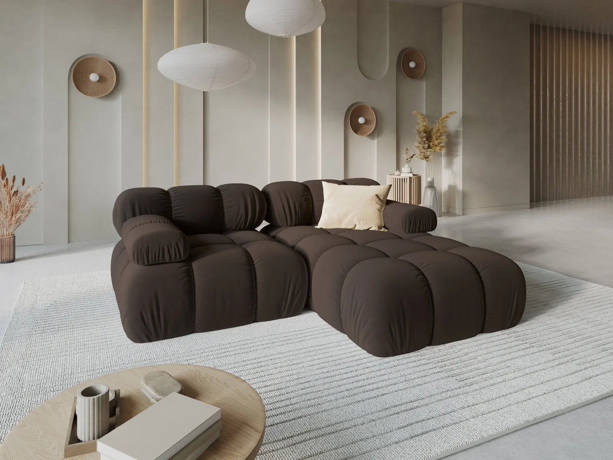Bellis Modulares Sofa mit 2 Modulen 188x155cm aus Samt-Stoff (Blu48) in Dunkelbraun – Bild 9